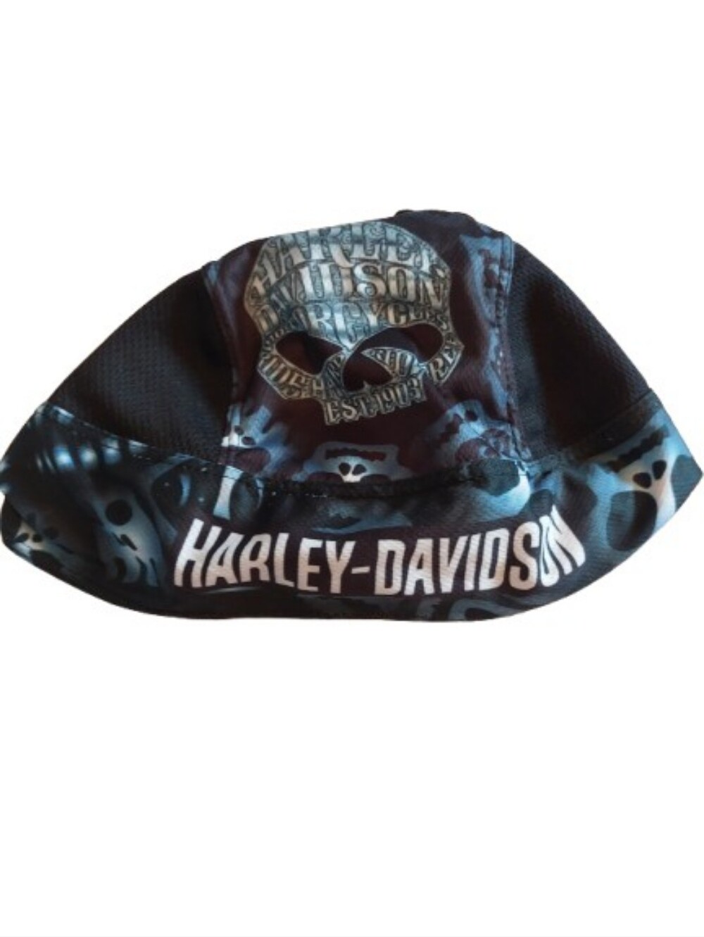 Harley-Davidson Black & Blue Skull Headwrap /Foulard Harley Davidson 💖